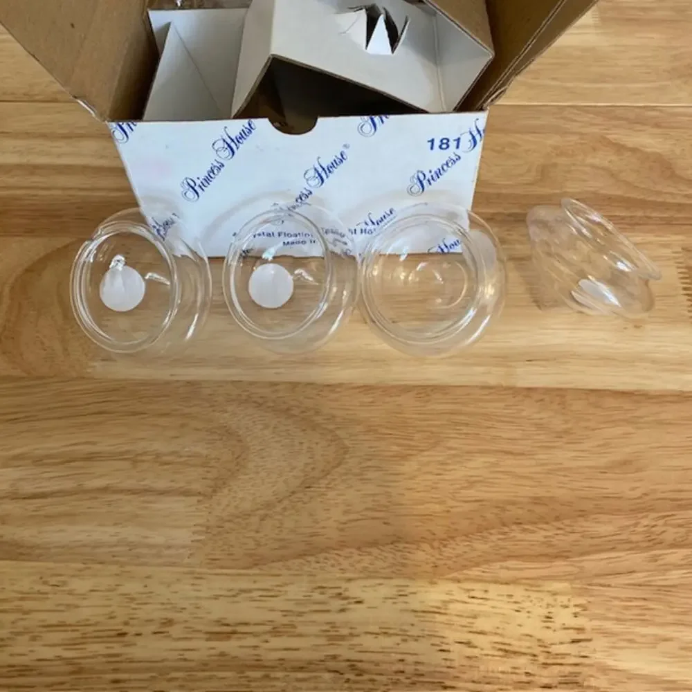 Princess House 4 Crystal Floating Tealight Holders